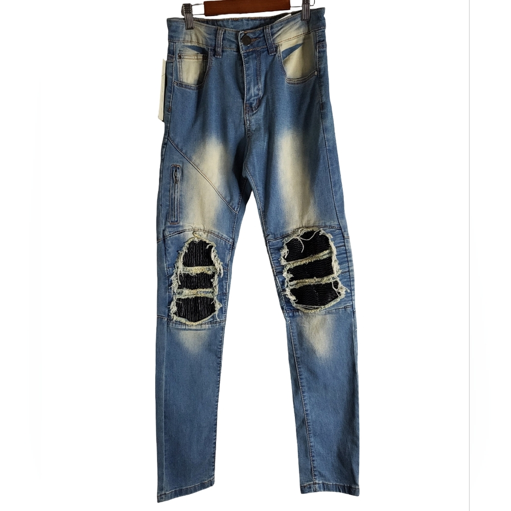 Trendy Distressed Blue Men's Skinny Jeans